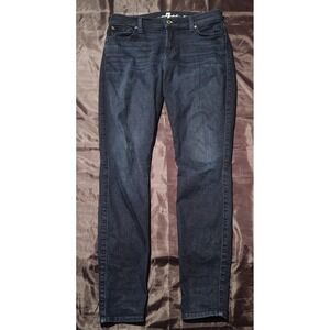 7‎ For All Mankind Gwenevere Skinny Blue Jeans Womens 29 Dark Blue Denim